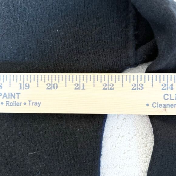 BCBGMAXAZRIA Wool Blend Color Block Asymmetrical Hem Crew Neck Sweater Navy Blue - Picture 6 of 11